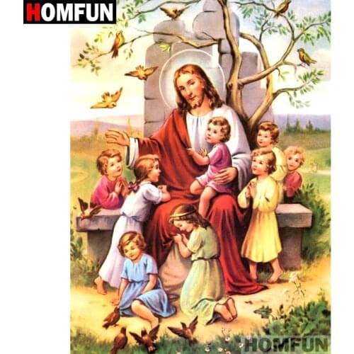 HOMFUN Full Square/Round Drill 5D DIY Diamond Painting "Religion Jesus" Embroidery Cross Stitch 5D Home Decor Gift A07130