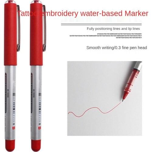 Red Embroidery Waterproof for Lip Skin Marker Pen Tattoo Skin Marker Lip Positioning Pen Tattoo Tools