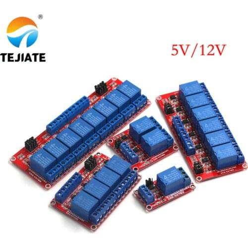 Red 1 2 4 8 Channel 5V 12V Relay Module Board Shield with Optocoupler Support High and Low Level Trigger