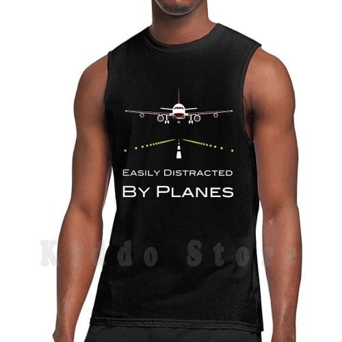 Easily Distracted By Planes tank tops vest sleeveless Aviation Airplane Flight Flying Fly Pilot Travel Planes
