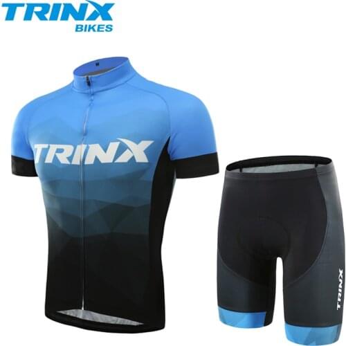 TRINX Mens Summer Cycling Jersey Sets Breathable Quick-day MTB Bicycle Cycling Clothings Sport Bike Short Sleeves Jersey