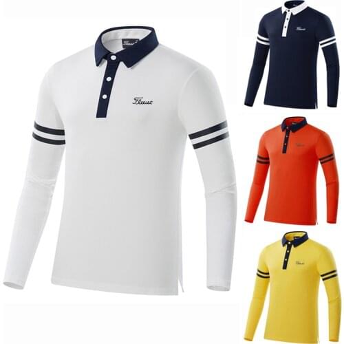 2021 spring golf clothes mens outdoor sports polo shirt golf clothes long sleeve breathable quick drying sweat wicking tide