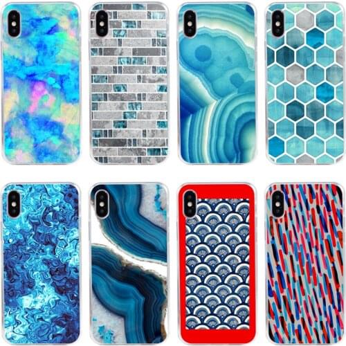 6H blue glass Soft Silicone Tpu Cover phone Case for iphone 5 5s se X XR XS Max case