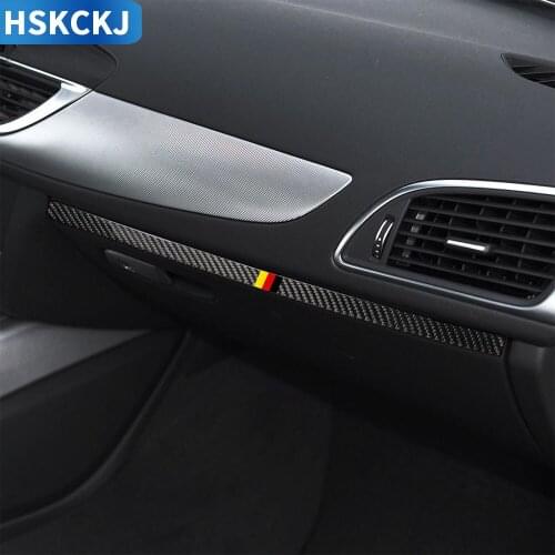 For Audi A6 S6 C7 A7 S7 4G8 2012-2018 Carbon Fiber Stickers Copilot Dashboard Decorative Panel Interiors Car Accessories
