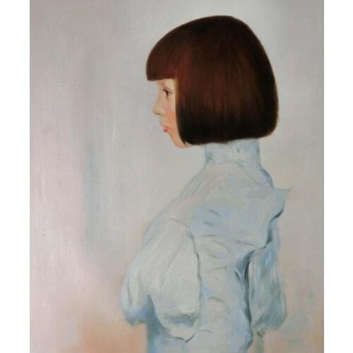 Gustav Klimts Canvas Wall Art - Portrait of Helene Klimt Custom Portrait Painting 100% Handpainted