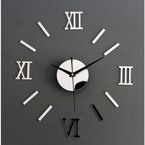 New Clock Watch Wall Clocks Horloge 3d Diy Acrylic Mirror Stickers Home Decoration Living Room Needle