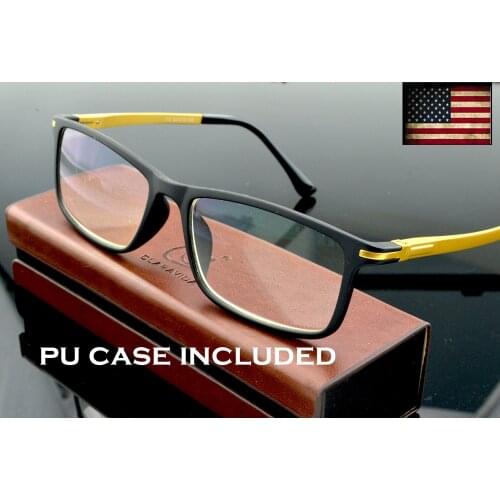 Al-mg Alloy Spring Temples Ultralight Durable Fashion Reading Glasses + PU Case +0.75 +1 +1.5 +1.75 +2 +2.25 +2.5 +2.75 +3 To +4