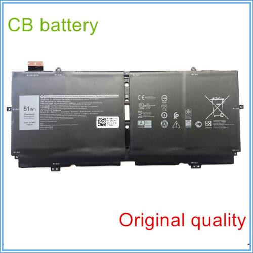 Original quality 52TWH 7.6V 51Wh 4Cells Laptop Battery Compatible 13 7390 2-in-1 Series Notebook