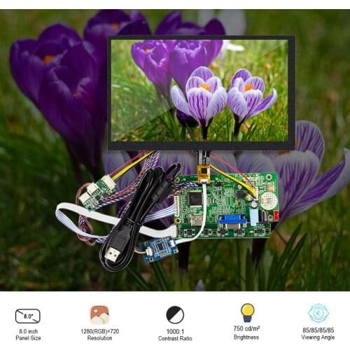 Original Innolux DJ080IA-11A 8 Inch 1280*720 TFT IPS Lcd Panel Display With HD-MI to Lvds Controller Board