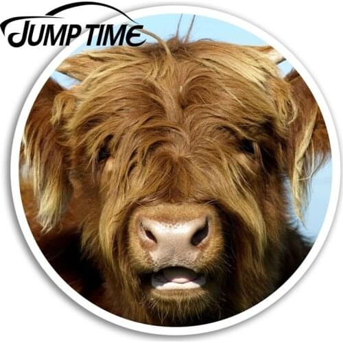 Jump Time Highland Cow Vinyl Stickers Scotland Fun Sticker Laptop Luggage Car Assessoires Window Decals Car Wrap DIY