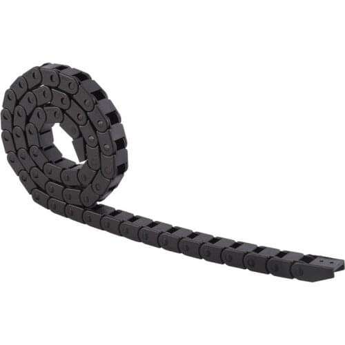R28 Cable Drag Chain Wire Carrier 10 * 10mm 14 * 17mm L1000mm with End Connectors for CNC Router Machine Tools Black