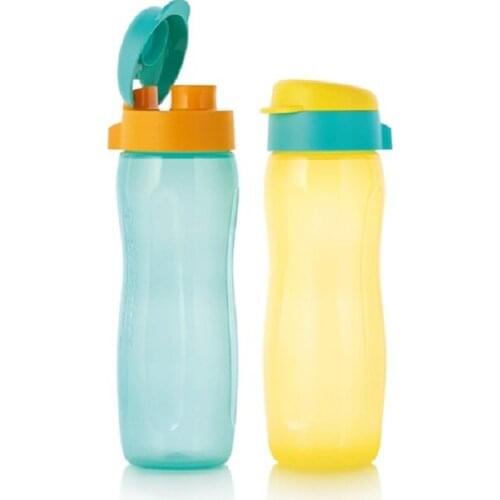 TupperwareEko Şişe Slim 2’li Set, Eko Şişe ince Kolay kapak, Eko Gen çevirme üst Trinkflasche 500ml, Aquaslim Flasche