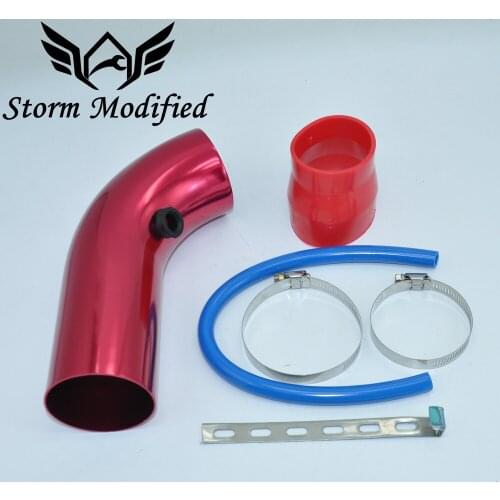 SuToing 3'' inch 76mm Universal Aluminum car Air Intake Pipe kit Pipes cold Air Intake System Duct Tube Kit Air filter