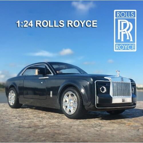 XLG 1:24 Diecast Huiying Phantom Black Blue High Simulator Alloy Metal Model Car With Sound Music Light Pull-back Power