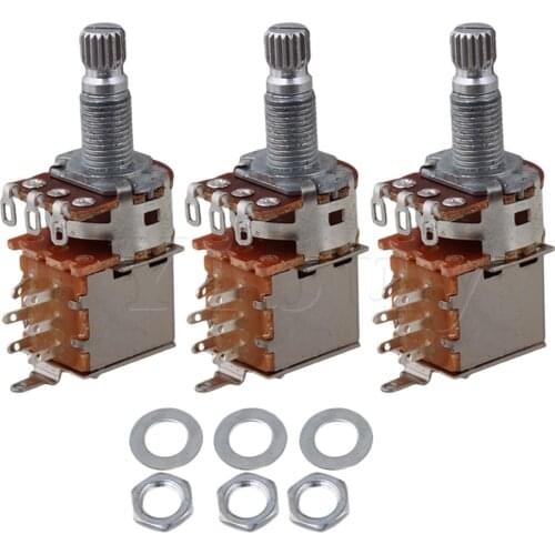 Yibuy B250K OHM Audio Tone Guitar Potentiometer Switch Pack of 3