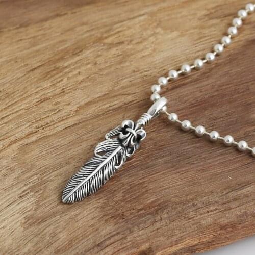 S925 Sterling Silver Jewelry Retro Thai Silver Takahashi Goro Handmade Anchor Army Flower Feather Male And Female Pendants