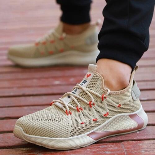 Safety Shoes Men New 2020 Breathable Mesh Light Sneakers Indestructible Steel Toe Soft Anti-piercing Work Boots Men Casual Shoes