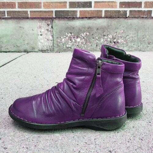 Women Boots 2021 Spring Genuine Female Short Boots Suede Women Booties British Zipper Retro Trend Women Naked Boots