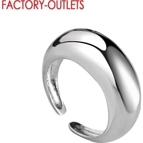 New Arrivals 925 Sterling Silver Crescent Moon Pattern Open Finger Rings For Women Sterling Silver Jewelry Gift Free Size