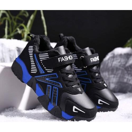Winter Kids Sneakers Boys Shoes Girls Sneakers Children Casual Shoes Boys Sneakers Plush Lining Warm Anti-slippery Leather