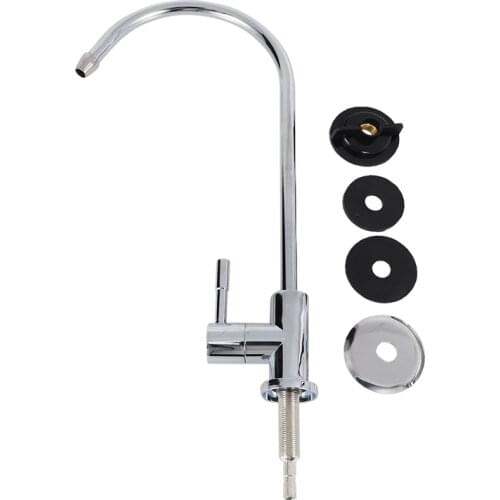 1 Set Kitchen Water Filter Faucet Chrome Plated 1/4 Inch Connect Hose Reverse Osmosis Filters Parts Purifier Direct Drinking Tap