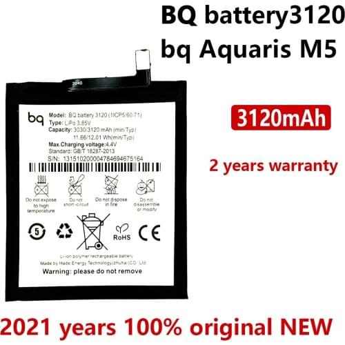 100% Original New 3120mAh Phone Battery For BQ Aquaris M5 Phone Genuine Batteries Bateria With Tracking number