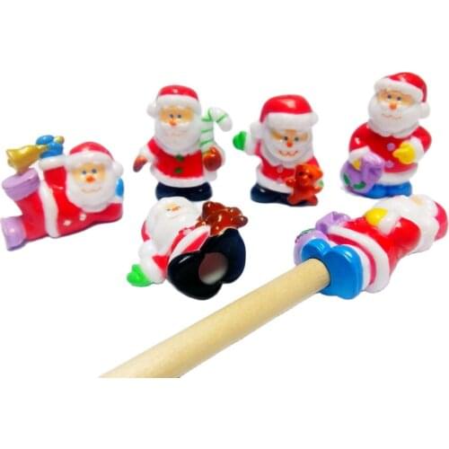 100 PIECE 3.5cm Christmas X'mas Santo Claus Pencil Top Kid Pinata XMAS Kid School Bag Party Favors Gift Novelty Birthday Prize