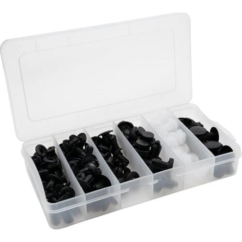 100pcs Auto Bumper Guards Fender Card Buckle Door Trim Panel Plastic Rivets Front Dumper Fastener Push Pin Clips Car Accessorise