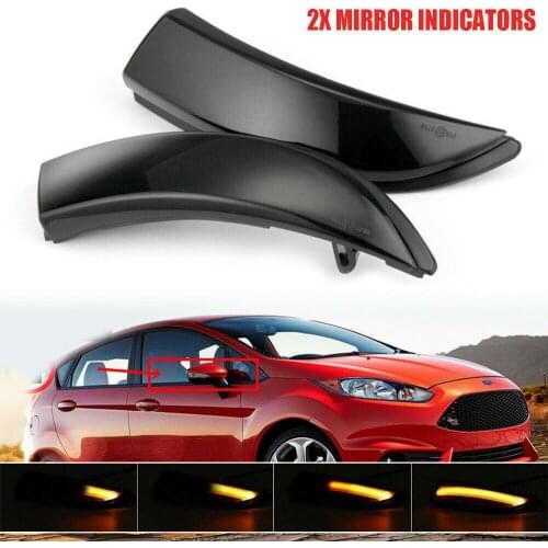 2PCS Flowing Turn Signal Light LED Side Wing Rearview Mirror Dynamic Indicator Blinker For Ford Fiesta Mk7 B-Max