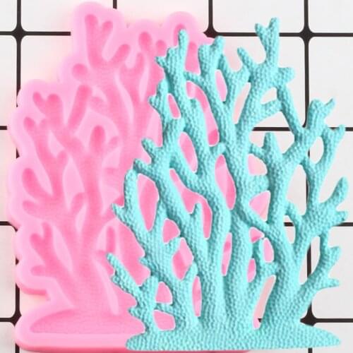 3D Coral Silicone Mold Cupcake Topper Fondant Mould Cake Decorating Tools DIY Party Candy Polymer Clay Chocolate Molds