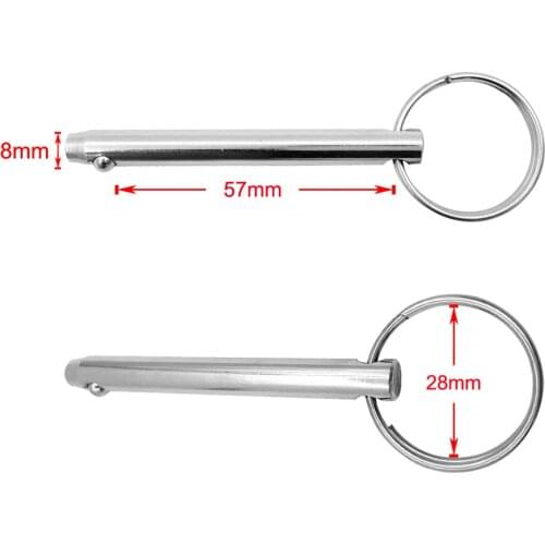 4 Pieces Stainless Steel Boat Bimini Top Deck Hinge Quick Release Ball Pin 5/16'' 8mm