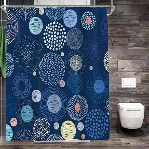 71x71inch Colorful Circle Print Bath Shower Curtain Home Bathroom Decor