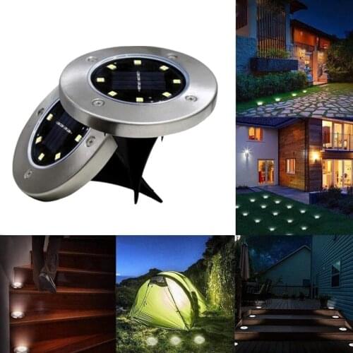 8LEDS Solar Path Light IP67 Waterproof Garden Buried Light Underground Landscape Lamp For Pathway Patio Lawn Walkway Lighting