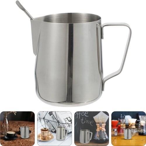 350ml Stainless Steel Coffee Frothing Cup Cup with Latte Art Pen (Silver)
