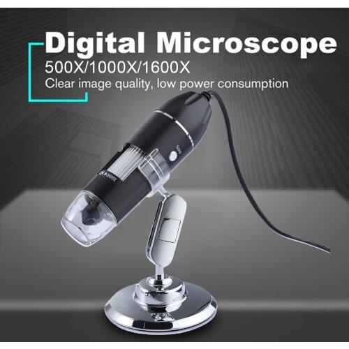 Adjustable 1600X 3 in 1 USB Digital Microscope Type-C Electronic Microscope Camera For Solding 8 LED Zoom Magnifier Endoscope