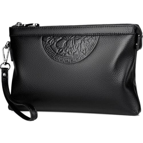 Business mens soft noodle pu clutch casual large-capacity wallet polyester horizontal square type Waterproof inner patch pocket