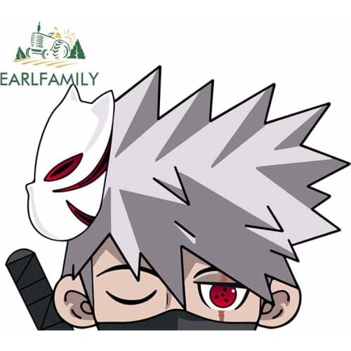 EARLFAMILY 13cm x 10.2cm for Ninja Kakashi Peeker Car Stickers Personality DIY Anime Motorcycle Decal Graphics Decoration