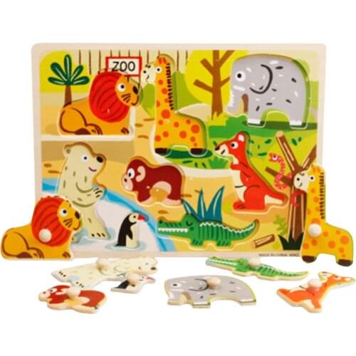 Puzzle Jigsaw Puzzle Hand Grasping Board Childrens Enlightenment Kindergarten Teaching Aid Educational Toys Puzzles Gift