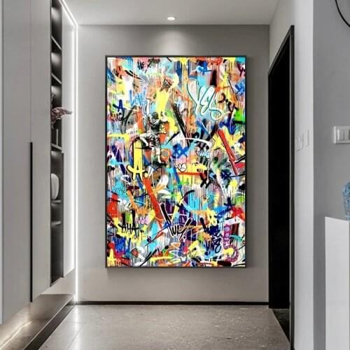 Graffiti Art Rock Climber Canvas Painting Abstract Posters and Print Modern Wall Art Picture for Living Room Home Decor Unframed