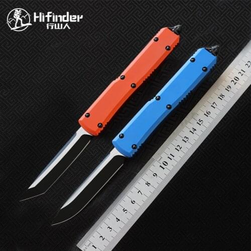 HIFINDER D2 black blade aluminum five colors handle camping survival outdoor EDC hunt Tactical tool dinner kitchen knife