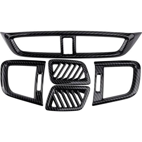 5pcs/Set Car Interior Front Console Air Vent Cover Trim ABS Carbon Fiber Style Fit for Honda CR-V CRV 2017 2018 2019 2020