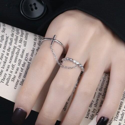 Luckydays Fashion Elegant Tassel Cross Finger Ring For Women Girls Party Wedding Jewelry