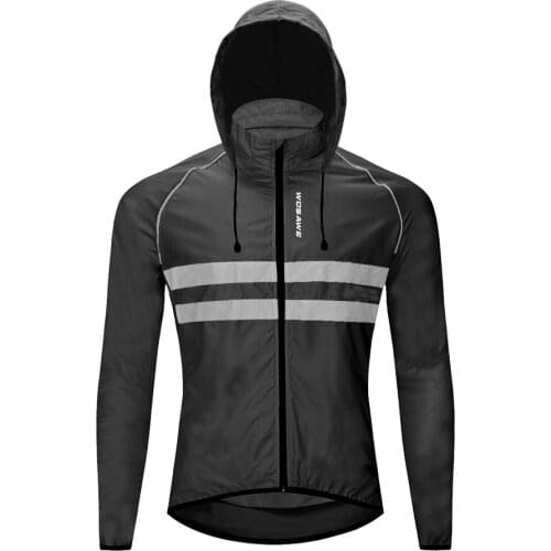 Mens Cycling Jacket Windproof Bike Windbreaker Reflective Bicycle Jackets Outdoor Riding Coat Long Cycle Jersey MTB Windbreaker