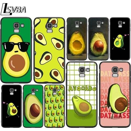 Avocado cute for Samsung Galaxy J2 J3 J4 Core J5 J6 J7 J8 Prime duo Plus 2018 2017 2016 Soft Black Phone Cover