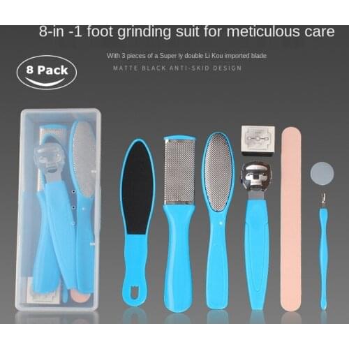 8Pcs/Set Manicure Foot Care File Set Dead Hard Skin Callus Remover Scraper Pedicure Rasp Tools Feet Care Tool Kit Stainless tool
