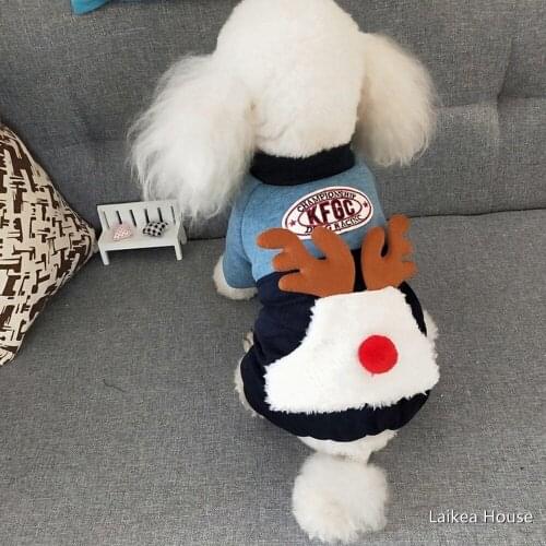 Autumn And Winter Pet Four-legged Christmas Elk Clothing Pet Cat Jacket Coat Pets Costume Small Dogs Santa Clothing Costume