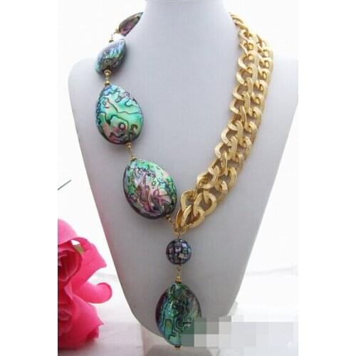 Natural Paua Abalone Shell Necklace