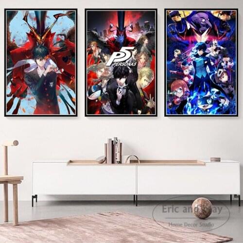 Persona 5 Video Game Poster And Print Wall Art Canvas Pictures Painting New Vintage Style Room Decoration Aesthetic Affiche