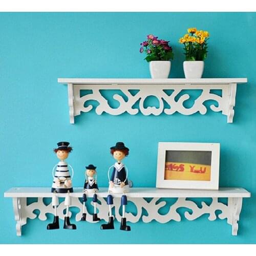 Storage Rack Carved Hollow Wood Wall Hanging Rack Shelf Shelve Holder Storage Home Decor Garden Supplies