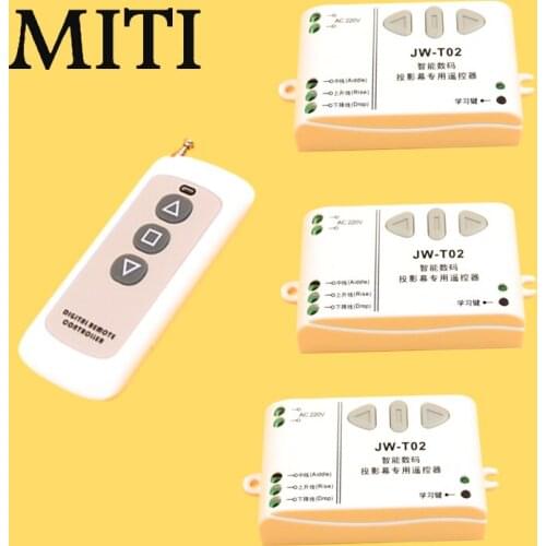 JW-T02 Wireless Remote Control 3Receiver +1Transmitter for Electric Projector Screens Electric Curtains/Tower Garage Door